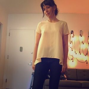 Sheer light salmon shirt